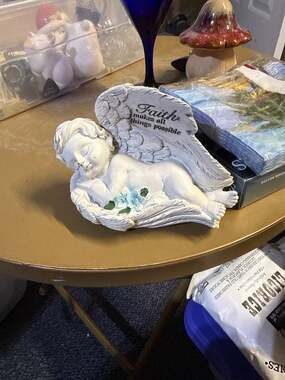 Latex "faith" Laying Angel Concrete or Plaster Mold - ,